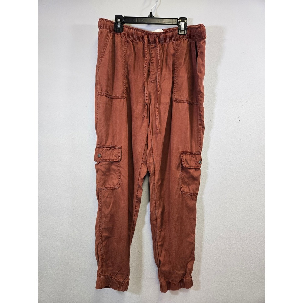 C&C California Cargo Jogger Pants Utility Elastic Waist Burnt Orange Large